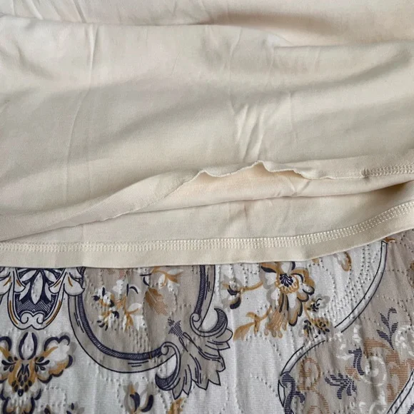 Talbots Cream Top with Purple Floral Accents - Picture 7 of 8